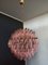 Candelabro sferico in vetro di Murano con 140 bicchieri rosa, Immagine 2