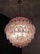 Kugelförmiger Kronleuchter aus Muranoglas mit 140 rosa Gläsern 8