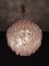 Kugelförmiger Kronleuchter aus Muranoglas mit 140 rosa Gläsern 6