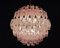 Candelabro sferico in vetro di Murano con 140 bicchieri rosa, Immagine 23