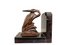 Art Deco Spelter on Marble Bookends with Cranes by Maurice Frecourt, France, 1920-1930s, Set of 2 3