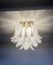 Murano Ceiling Lamp with 32 Lattimo and Clear Glass Petals, 1990s 11