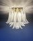 Murano Ceiling Lamp with 32 Lattimo and Clear Glass Petals, 1990s 10