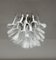 Murano Ceiling Lamp with 32 Lattimo and Clear Glass Petals, 1990s 15