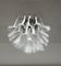 Murano Ceiling Lamp with 32 Lattimo and Clear Glass Petals, 1990s, Image 15