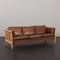3-Seater Sofa in Brown Aniline Leather and Beech Wood by Mogens Hansen, 1970s 17