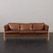 3-Seater Sofa in Brown Aniline Leather and Beech Wood by Mogens Hansen, 1970s 16