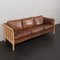 3-Seater Sofa in Brown Aniline Leather and Beech Wood by Mogens Hansen, 1970s 1