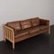 3-Seater Sofa in Brown Aniline Leather and Beech Wood by Mogens Hansen, 1970s 10