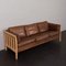 3-Seater Sofa in Brown Aniline Leather and Beech Wood by Mogens Hansen, 1970s, Image 10