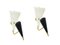 Mid-Century Italian Black & White Aluminum & Brass Sconces attributed to Gilardi & Barzaghi, 1950s, Set of 2 8