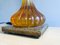 Large Regency Style Amber Acrylic Glass Buffet Table Lamp with Brown Drum Lampshade, 1970s 10