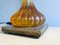 Large Regency Style Amber Acrylic Glass Buffet Table Lamp with Brown Drum Lampshade, 1970s, Image 10