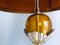 Large Regency Style Amber Acrylic Glass Buffet Table Lamp with Brown Drum Lampshade, 1970s, Image 9