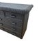 Vintage Wicker and Bamboo Chest of Drawers in Black, Image 4