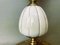 Lámpara de mesa portuguesa pequeña era espacial de cerámica, latón y vidrio blanco pintado a mano, Imagen 8