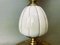 Small Portuguese Space Age Ceramic, Brass & White Handpainted Glass Table Lamp 8