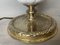 Lámpara de mesa portuguesa pequeña era espacial de cerámica, latón y vidrio blanco pintado a mano, Imagen 9