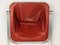 Red Skai & Aluminum Plona Folding Chair by G. Piretti for Anonima Castelli, 1960s 9