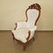 Oak and White Leather Armchair 4