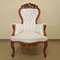 Oak and White Leather Armchair 2