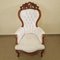 Oak and White Leather Armchair 3