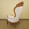 Oak and White Leather Armchair 5