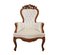 Oak and White Leather Armchair 1