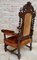 19th Century French Carved Walnut Throne Chair, 1890s 15