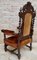 19th Century French Carved Walnut Throne Chair, 1890s, Image 15