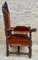19th Century French Carved Walnut Throne Chair, 1890s 4