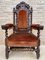 19th Century French Carved Walnut Throne Chair, 1890s 1