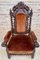 19th Century French Carved Walnut Throne Chair, 1890s 5