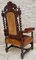 19th Century French Carved Walnut Throne Chair, 1890s 14