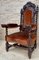 19th Century French Carved Walnut Throne Chair, 1890s 3