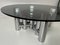 Tavolino da caffè scultoreo in metallo cromato e vetro con luce incorporata di Marco Zanuso, anni '60, Immagine 8