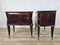 Mid-Century Bedside Tables in Mahogany and Rosewood with Glass Tops, 1950, Set of 2, Image 4