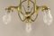 Art Deco Brass Chandelier with Lead Crystal Shades, 1920s 11