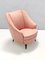 Vintage Peach Pink Sessel im Stil von Gio Ponti für Casa & Giardino, 1940er 1