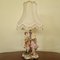 Lámpara de mesa Capodimonte italiana vintage de porcelana, años 30, Imagen 2
