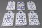 White and Blue Porcelain Breakfast Boards, Germany, 1930s, Set of 6 2