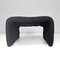 Italian Modern Black Teddy Fabric Pouf, 1970s, Image 3