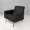 Italian Modern Armchairs in Black Fabric, 1970s, Set of 2 3