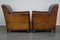 Antique Sheep Leather Armchairs, Set of 2, Image 3