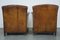 Antique Sheep Leather Armchairs, Set of 2, Image 4