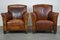 Antique Sheep Leather Armchairs, Set of 2, Image 1