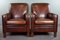 Art Deco Leather Armchairs, Set of 2 1