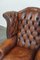 Fauteuil Vintage en Cuir de Mouton Marron 11