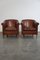 Vintage Sheep Leather Club Armchairs, Set of 2 2