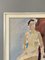 On the Red Chair, Oil Painting, 1950s, Framed 8